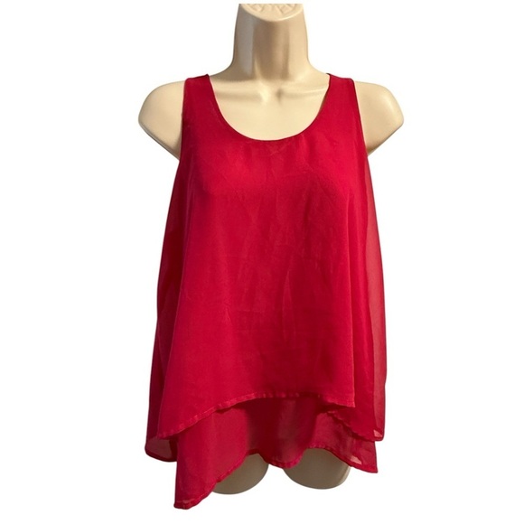 Charming Charlie Pink Fuchsia Layered Tank Top Medium - Picture 2 of 16